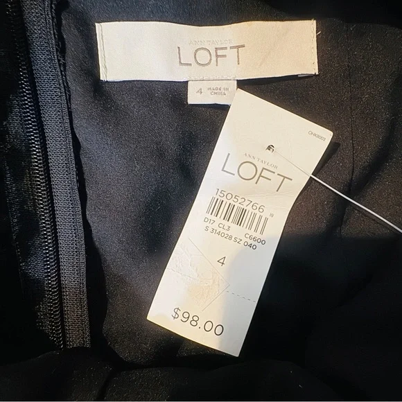 LOFT BLACK LACE DRESS SIZE 4 NWT - Picture 7 of 8